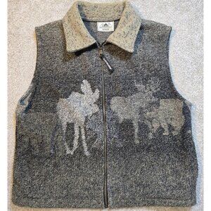 Black Mountain VTG Vest Full Zip Moose Bear Woods Pockets USA Made Women's M